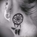 álomfogó tetoválás a fül mögött - fotók a kész tetoválási lehetőségekről 7