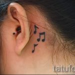 tetováló jegyzetek a fül mögött - fényképek a kész tetoválások lehetőségeiről 1