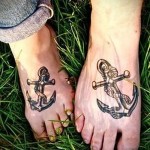 horgonyok különböző tetoválás a lábát a férfiak