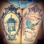 Madárketrec Tetoválás Lábra Lánynak