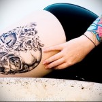 hűvös koponya láb tetoválás lánynak