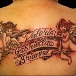 anđeli i tetovaže s natpisima na leđima za žene