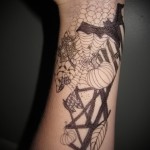 pókháló és denevér tetoválás