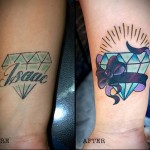 TEToválás a csuklón NŐ - ragyogó a javítás után