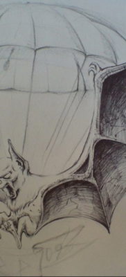 Intelligencia tetoválás - denevér 2019.11.24. №3045 -denevér tetoválás