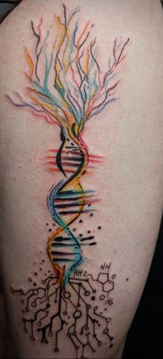 Zdjęcie tatuażu z łańcuchem DNA 25.04.2020 №084 -DNA Chain Tattoo-