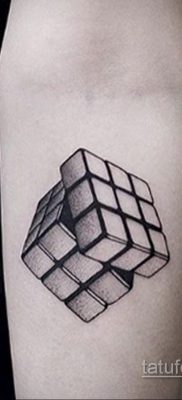 Zdjęcie tatuażu z kostką Rubika 16.05.2020 №062 -Rubik Cube Tattoo-
