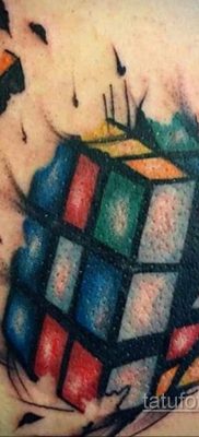 Zdjęcie tatuażu z kostką Rubika 16.05.2020 №061 -Rubik Cube Tattoo-