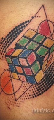 Zdjęcie tatuażu z kostką Rubika 16.05.2020 №052 -Rubik Cube Tattoo-