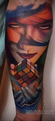 Zdjęcie tatuażu z kostką Rubika 16.05.2020 №047 -Rubik Cube Tattoo-