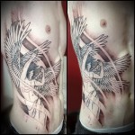 bukott angyal tetoválás egy férfi oldalán