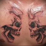 الملاك والشيطان تاتو الجمجمة للرجال