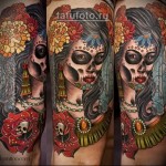 old school tetoválás - muerte girl - portré