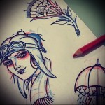 rögtönzött vázlatok az old school toll stílusában egy papírlapra