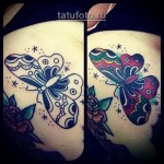 pillangó tetoválás folyamatban - old school stílusban