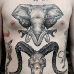 Tatuaż słonia na klatce piersiowej 30.11.2020 №010 -tatuaż słonia na klatce piersiowej-
