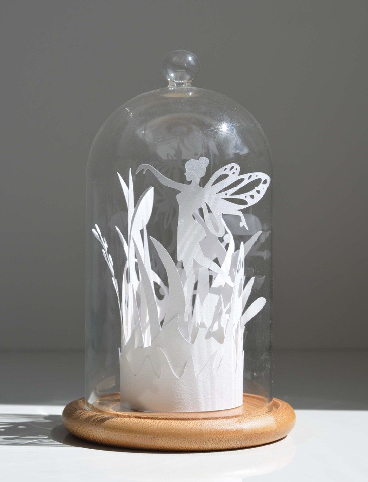 Kirigami dekorácia rozprávkového lesného zvončeka