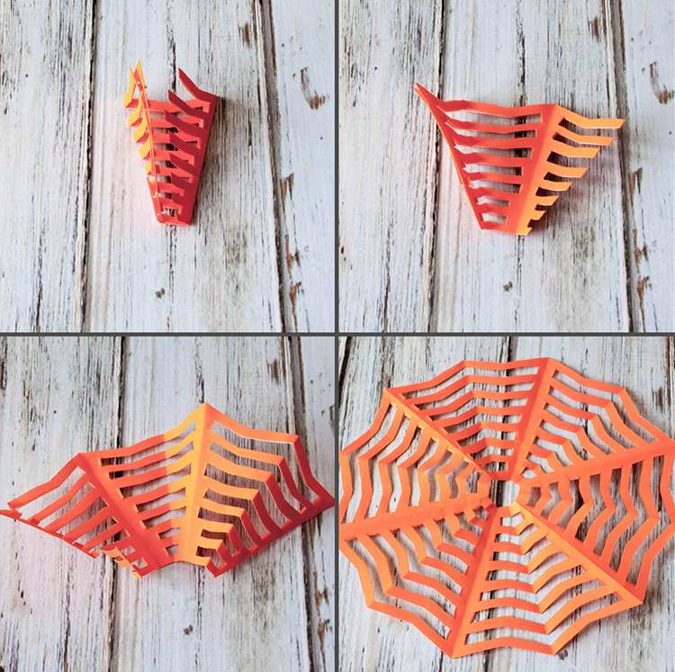 Halloween pavučina pre deti Kirigami