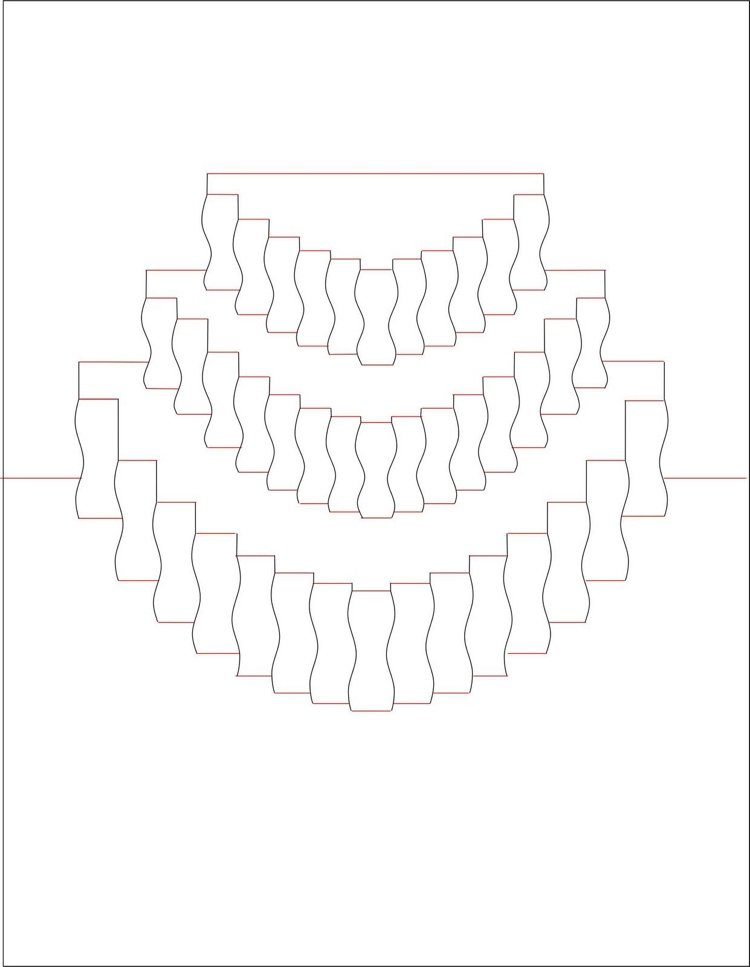 Šablóna na vytlačenie vyskakovacieho lístka na tortu Kirigami