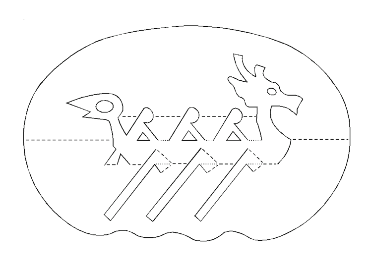 Šablóna dračej lode Kirigami