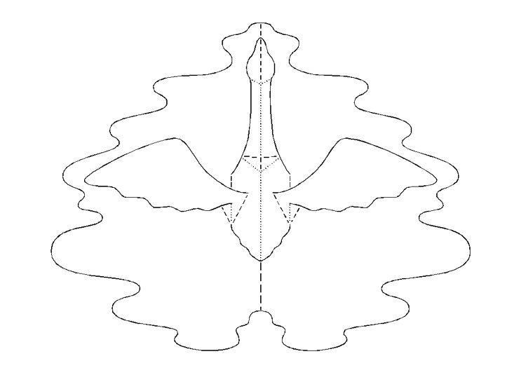 Šablóna vtáka Kirigami