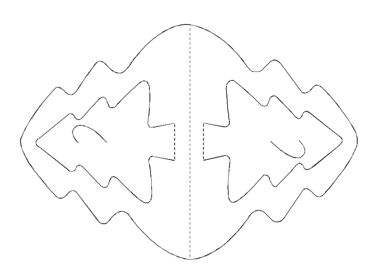 Šablóna kirigami vianočný jedľa