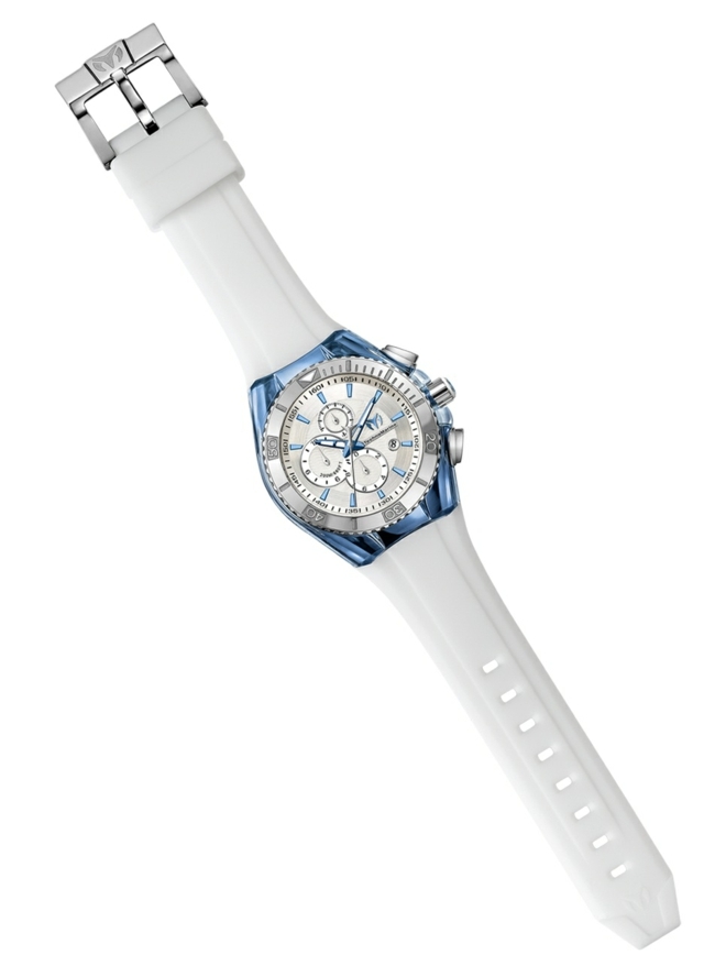 Model ručných hodiniek svetlo modrej farby striebornej číslice