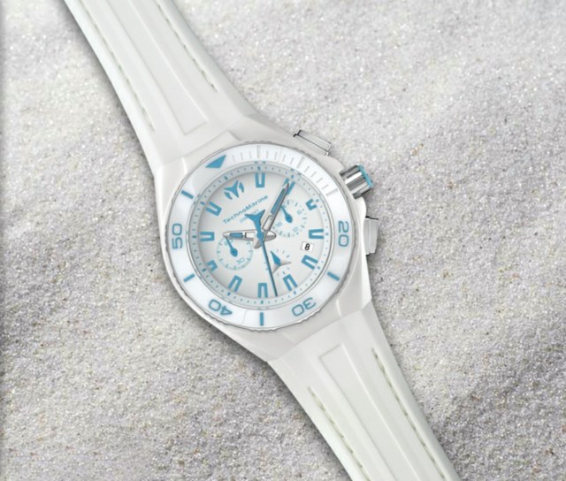 Ručné hodinky biely neba modrý číselný dizajn bieleho koženého náramku