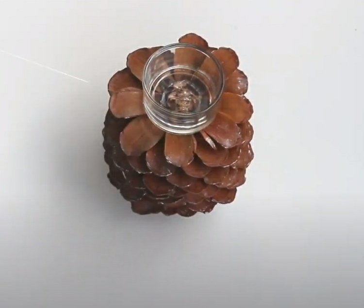 Remeselné nápady s prírodnými materiálmi z lesa - veľké šišky ako jesenné dekorácie