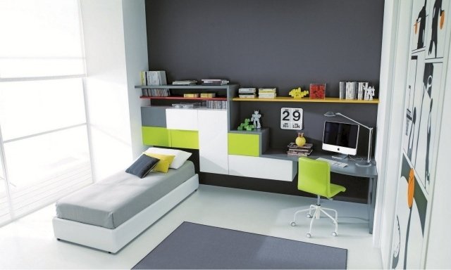 samolepka na stenu pre chlapcov svetlá priestranná geometrická