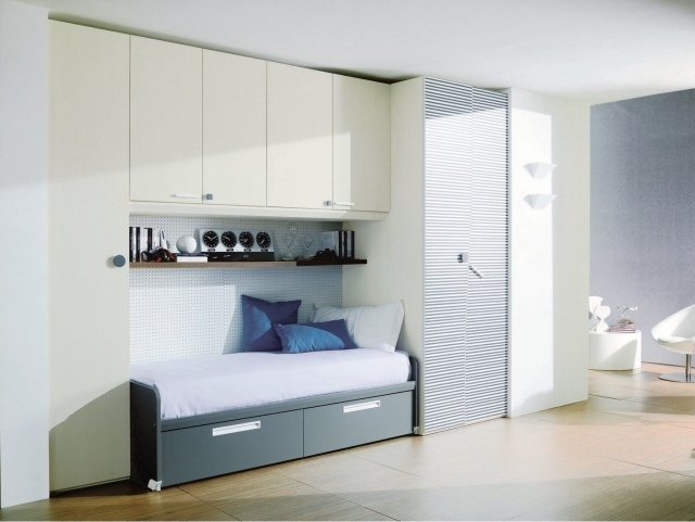 nápady na dizajn teenagerov vek komplikovaný úložný priestor pod posteľou modrý