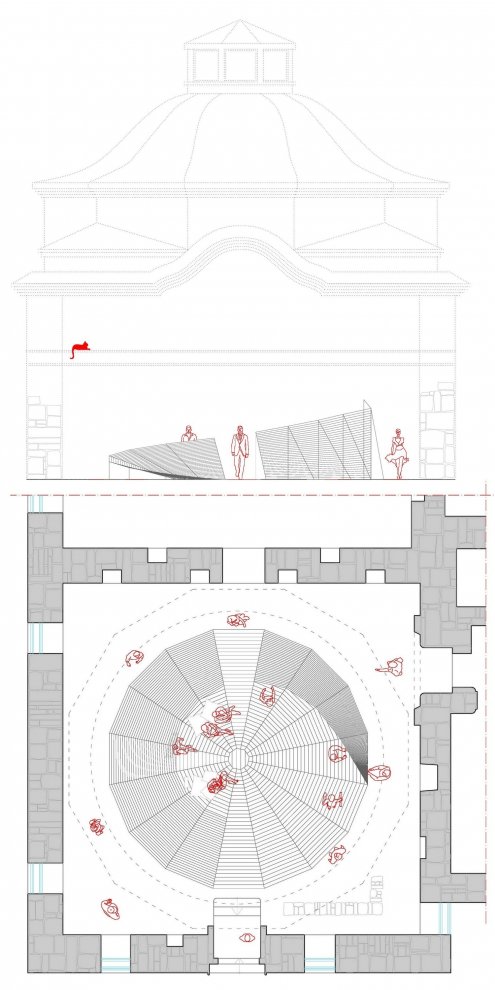 Dizajnové štúdio plánu náčrtu dočasnej inštalácie 812