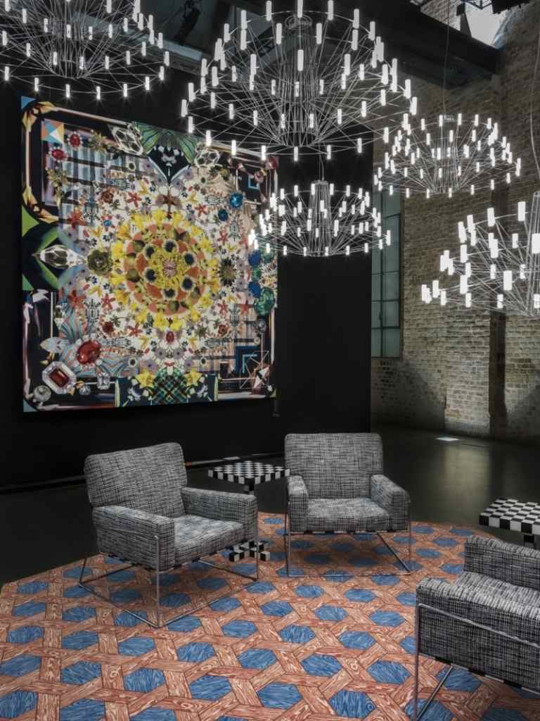 Motív koberca navrhol Studio Job kolekcia kobercov-šesťuholník-červená-modrá-štúdio-zamestnanie-moderný-návrhár