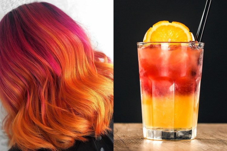 Účes Tequila Sunrise, farba vlasov, trendy v lete B 2020, účes s dlhým bobom