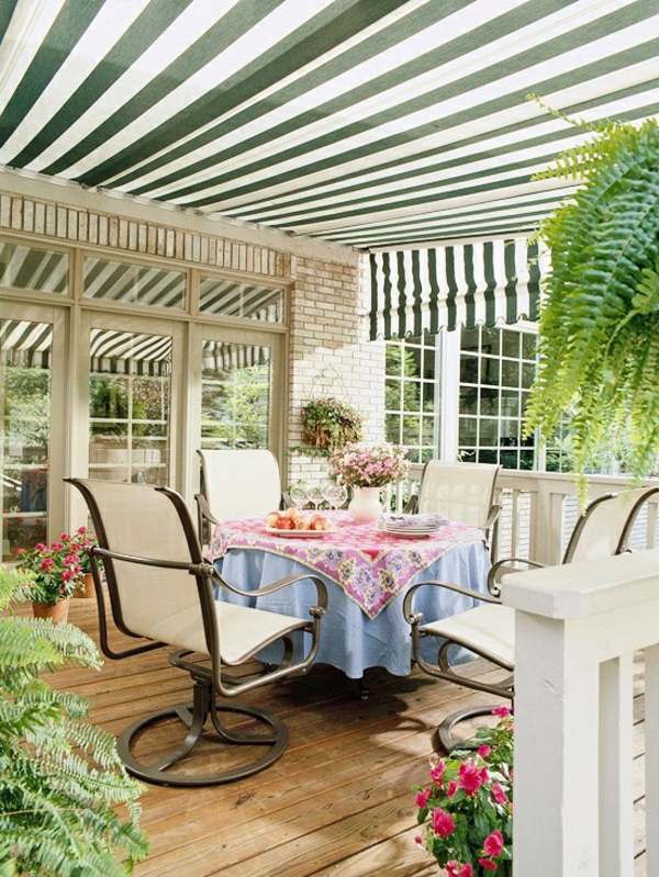 Látkové zastrešenie terasy v klasickom štýle