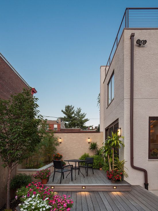 malé záhradné rastliny podlahové svetlá jedálenský kút