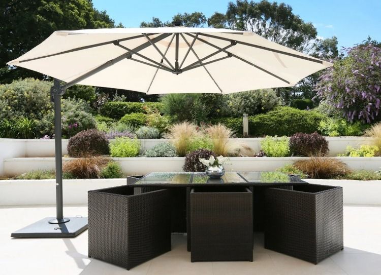 veľká funkčná slnečná clona ako nápady na terasu na ochranu pred slnkom