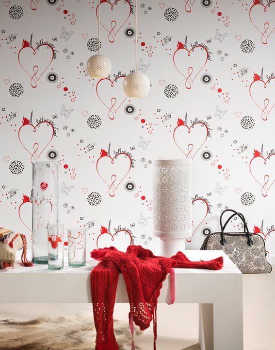 tapeta so vzorom srdiečka pre dospievajúce dievčatá vzor tapeta dospievajúci izba dievča srdce sám