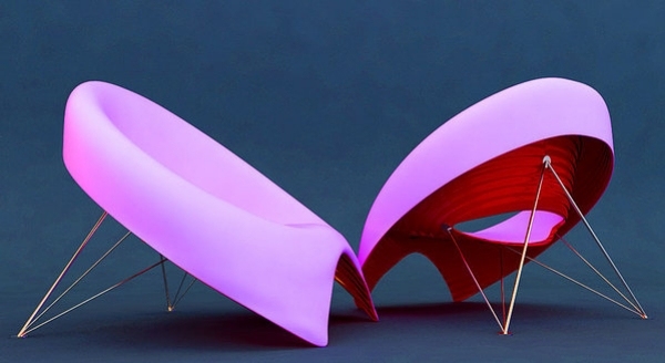 Nábytok moderného dizajnu inovatívny salónik fialová