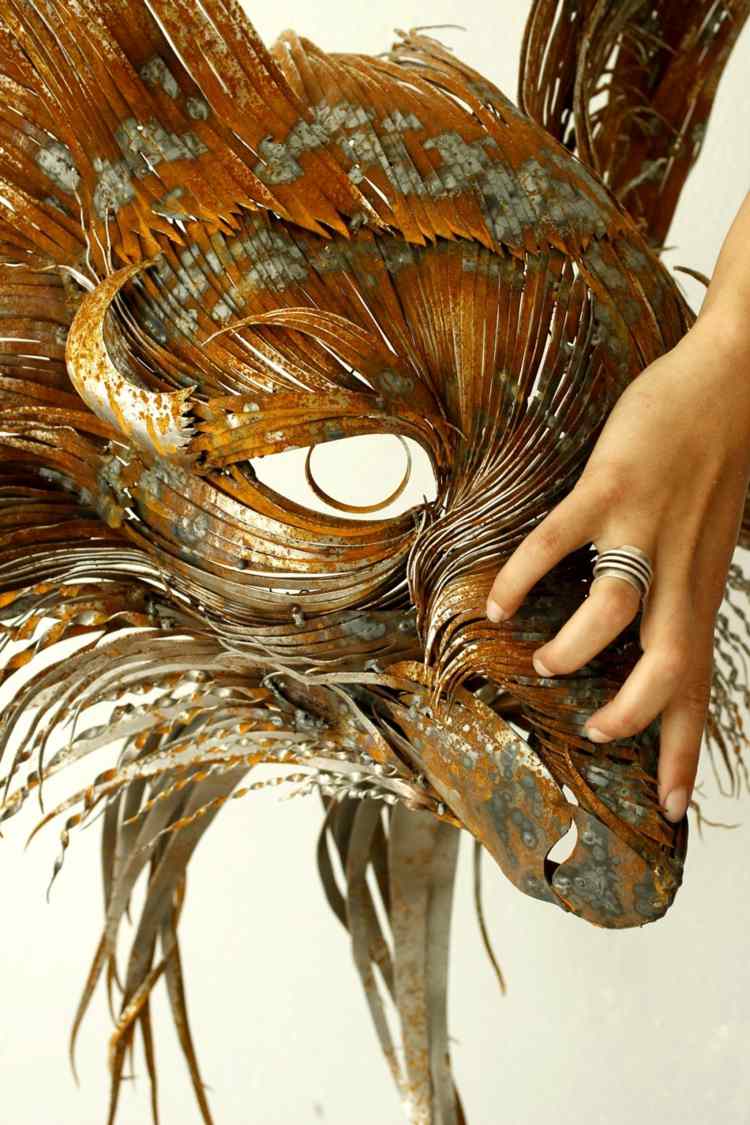 Kovové sochy zvierat - Líška sochy zvierat vyrobené z nehrdzavejúcej ocele s kovovou konštrukciou