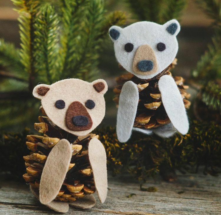 Vyrobte si roztomilých medvedíkov s hnedou alebo sivou plsťou