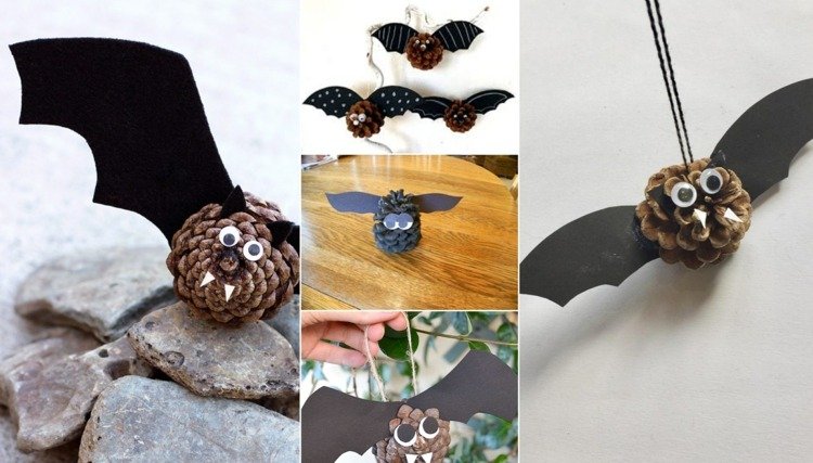 DIY na Halloween - pálka z plsti alebo papiera a šišky na zavesenie