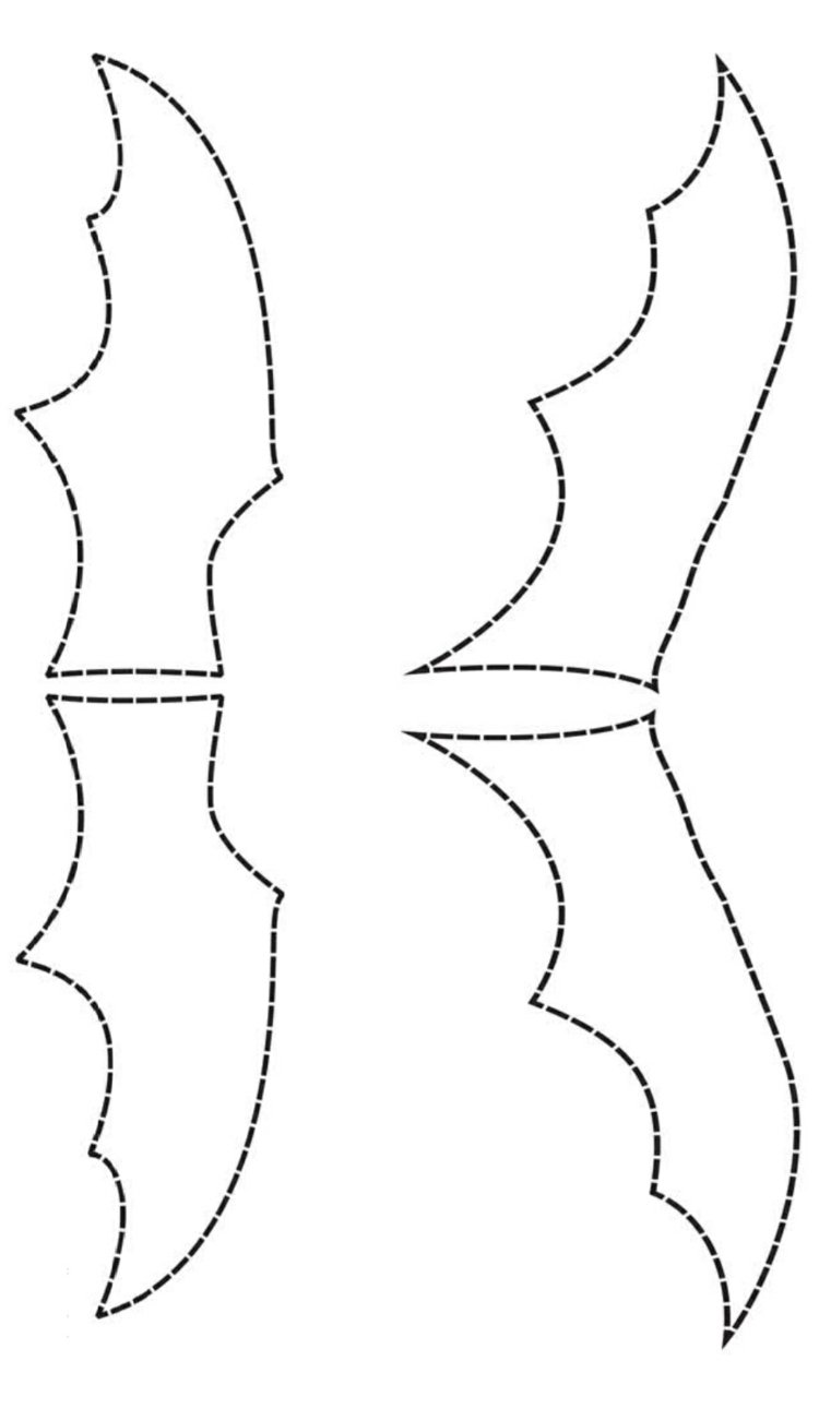 Šablóna pre netopierie krídla zadarmo na vytlačenie