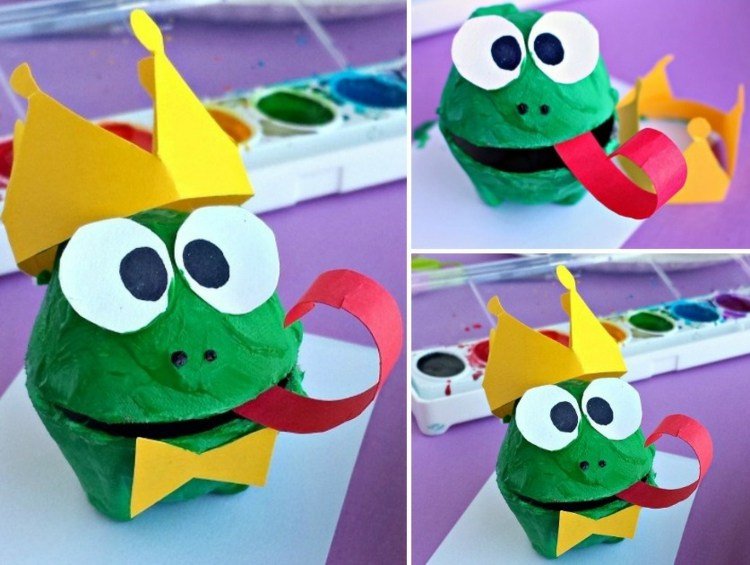 škatuľky drotárskych vajec-žaba-princ-žaba-koruna-papier-jazyk-muška