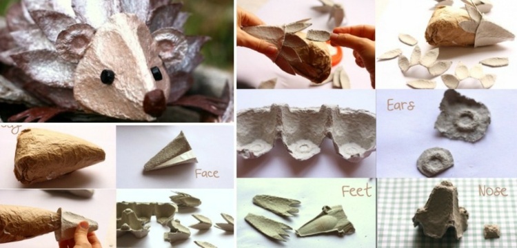 škatule na vajíčka-nápad-ježko-drotár-projekt-návod-striebro