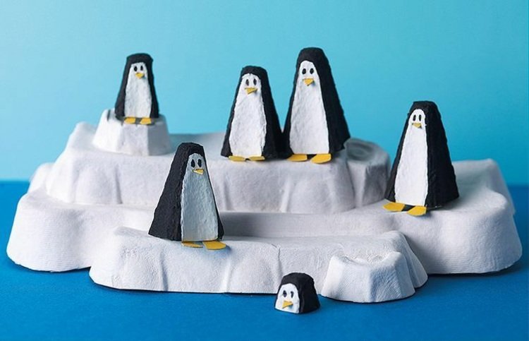 drotár s vajíčkami boxy tučniaky-nápad-jednoducho-vymaľovať