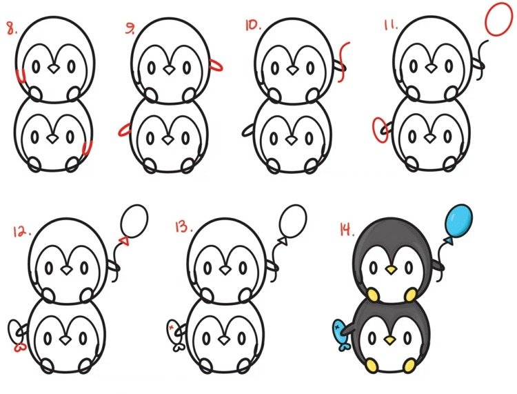 Nápad na roztomilé tučniaky s balónom