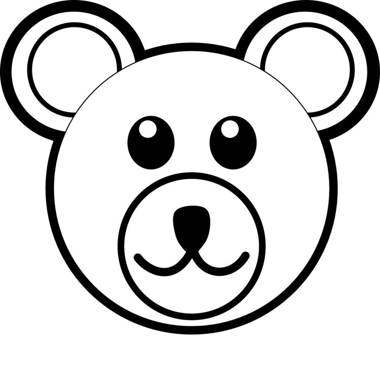 Nakreslite hlavu medveďa sami s okrúhlymi ušami