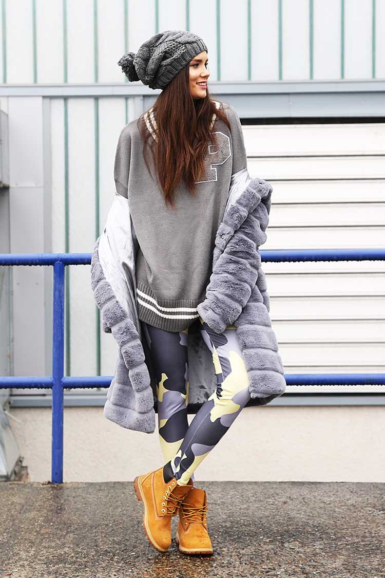 legíny timberland v štýle oblečenia sivé athleisure