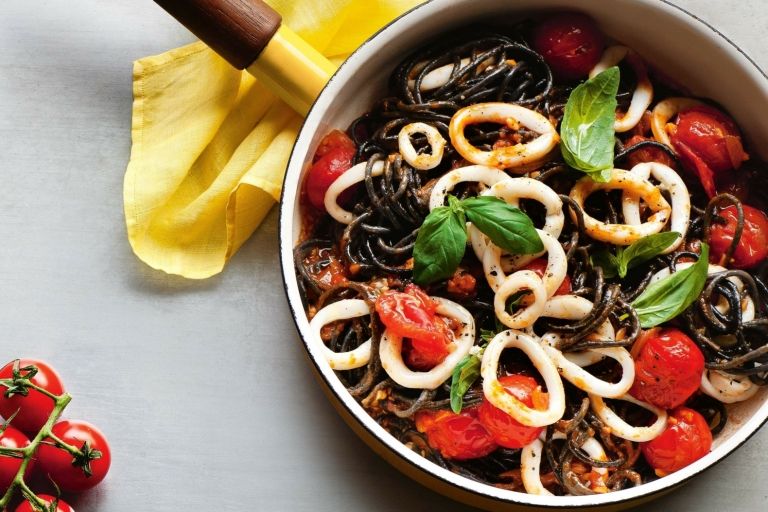 Recept na chobotnice Cestoviny Soba rezance Bezlepková zdravá paradajková omáčka